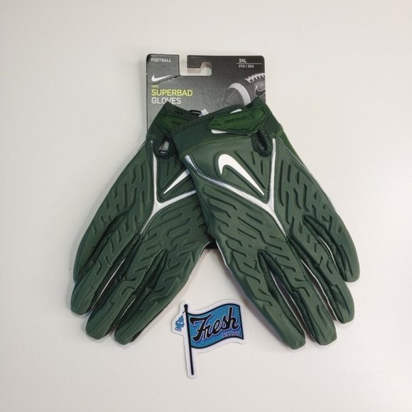 Nike SuperBad Football Wide Receiver Gloves Size 3XL Green White New - Picture 1 of 3